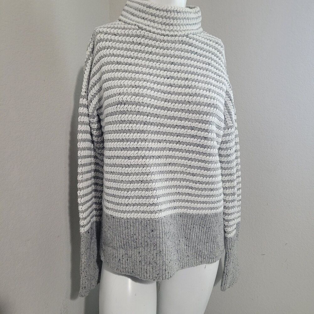 Hobbs London XS cable knit sweater mockneck turtleneck longsleeve ribbed stretch